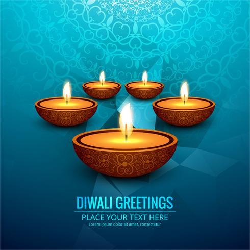 Feliz diwali diya óleo lâmpada festival fundo ilustração vetor