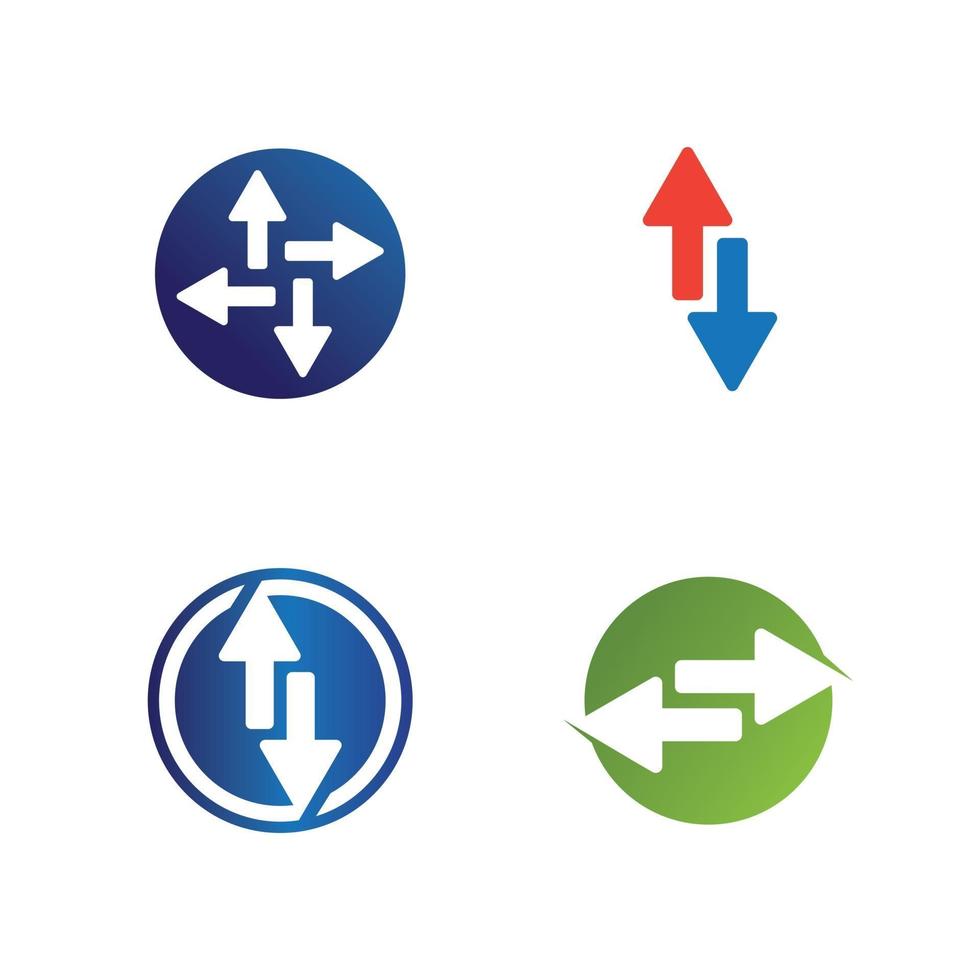 conjunto de vetores de logotipo de cabo de internet e setas de símbolos