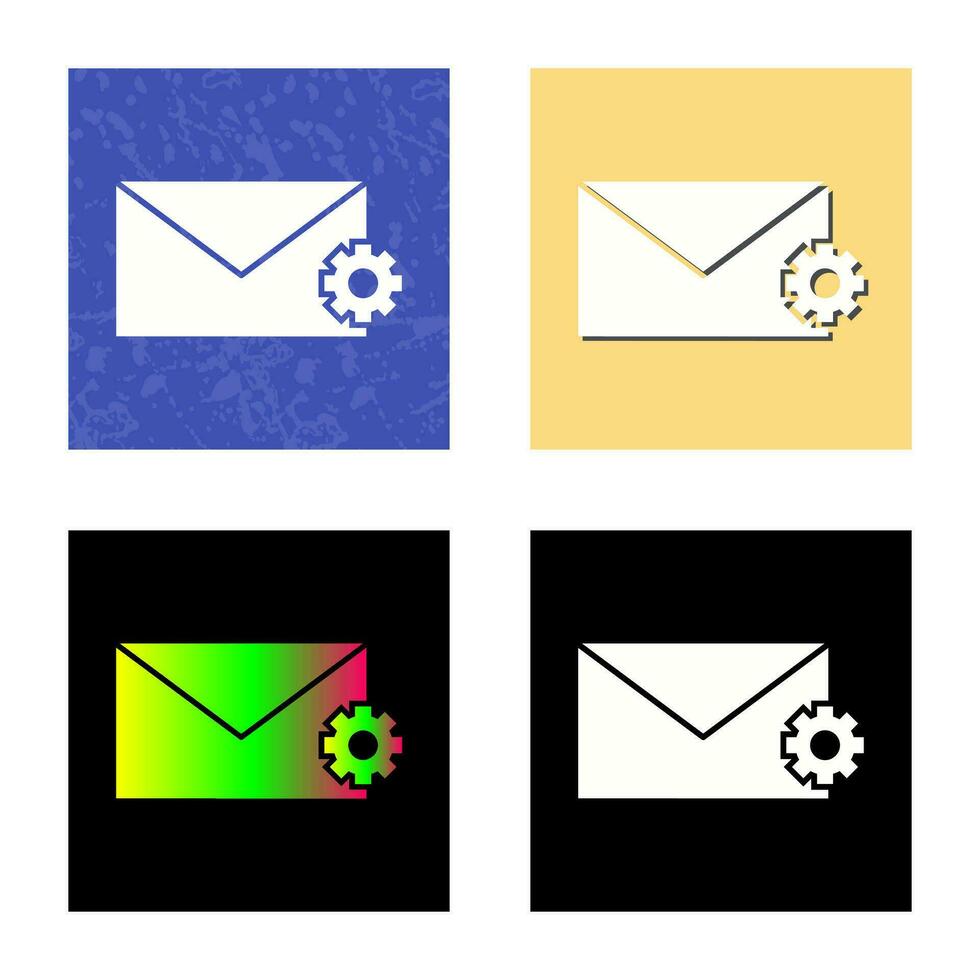 ícone de vetor de configurações de mensagem exclusiva