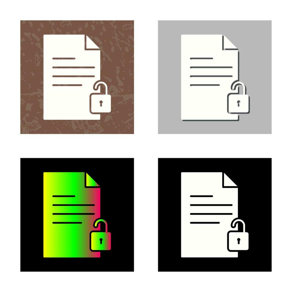 desbloquear ícone de vetor de documentos