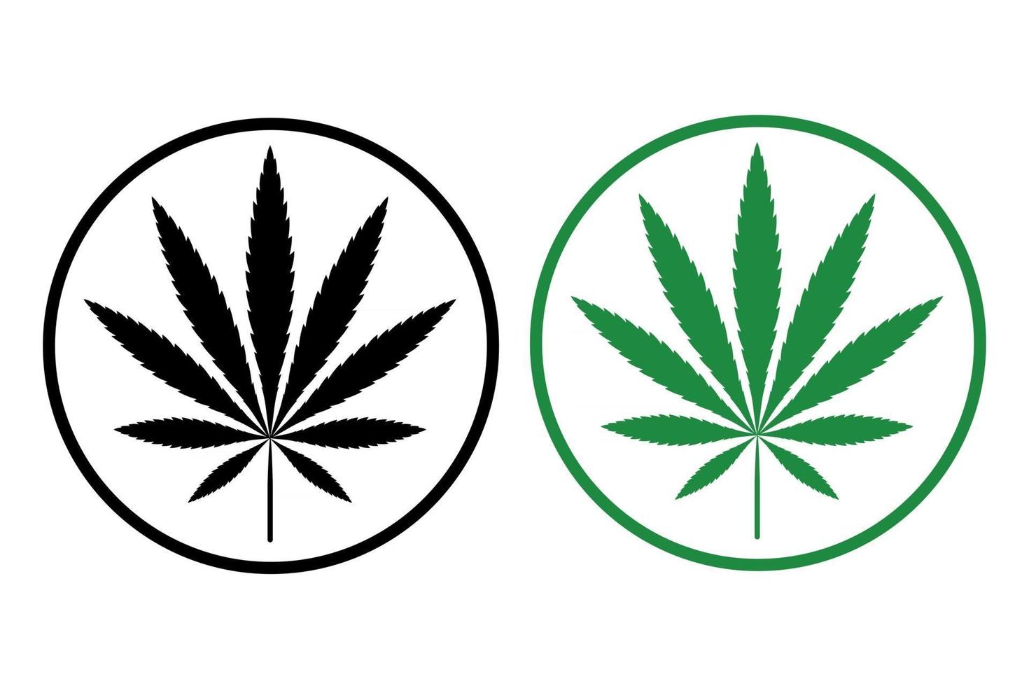 ícone simples da silhueta da folha de cannabis maconha sativa vetor