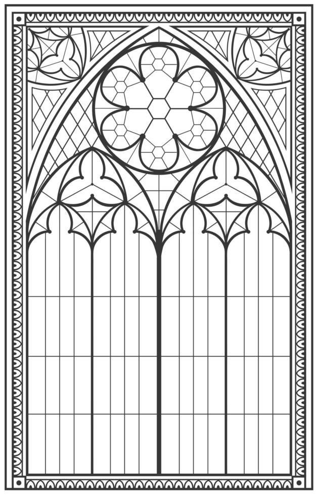 vitral gótico medieval vetor