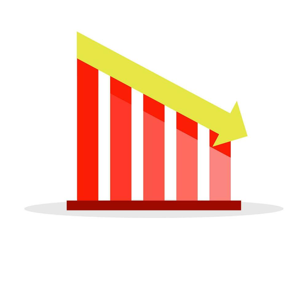 vetor placa gráfico ou gráfico com Setas; flechas. baixa estoque mercado ou baixa economia