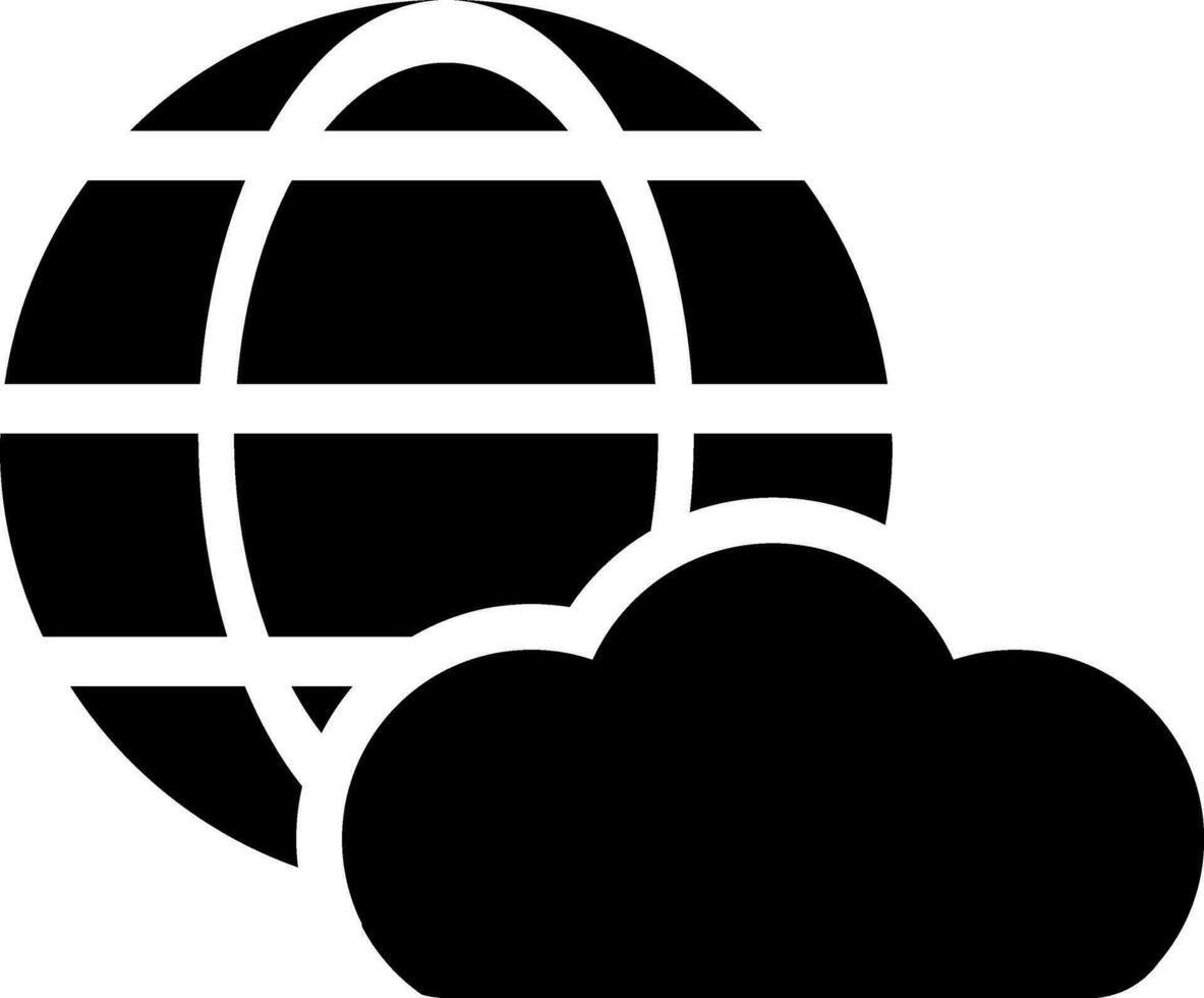 plano estilo global nuvem ícone. vetor