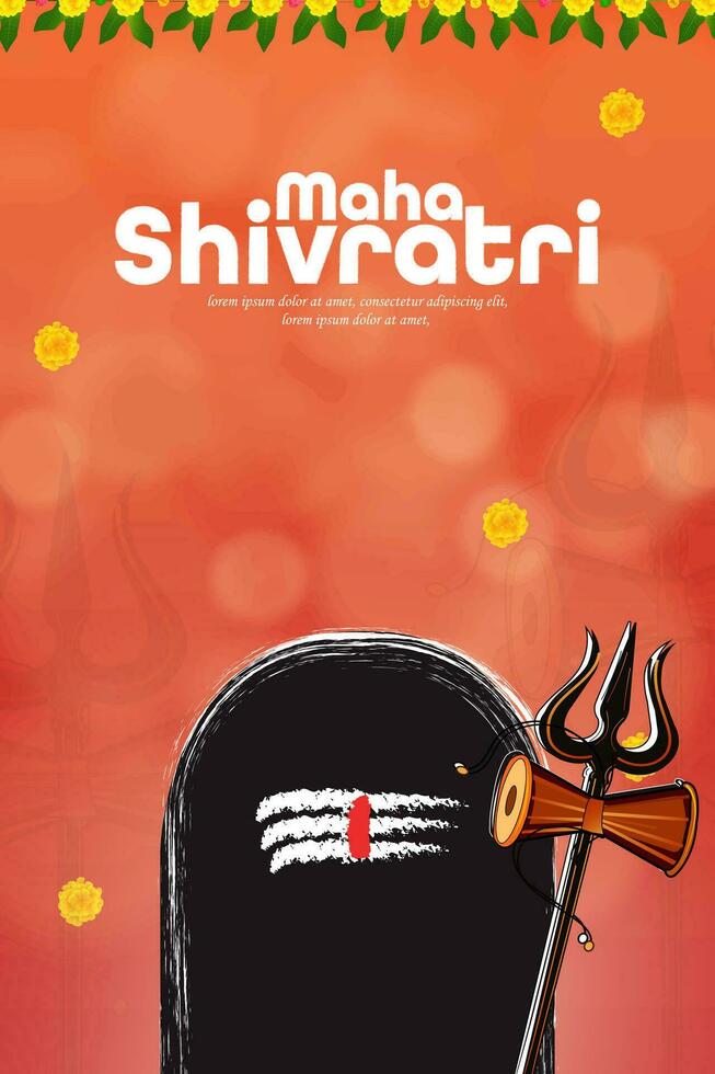 ilustração do indiano hindu festival feliz maha shivaratri bandeira, poster Projeto. vetor