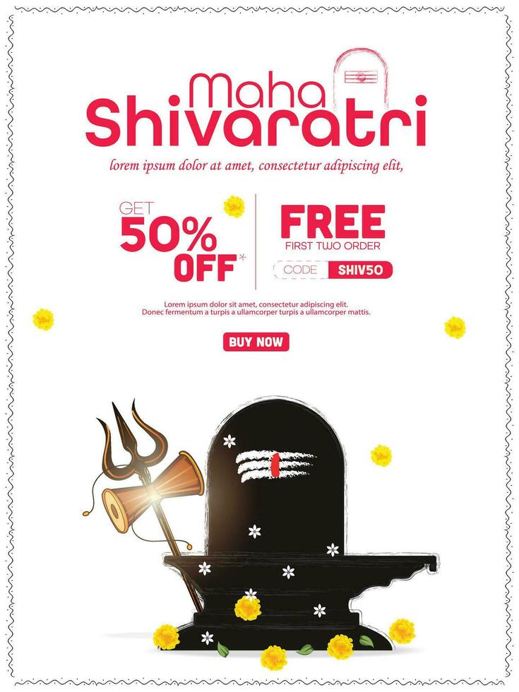 ilustração do feliz mahashivratri venda poster, bandeira, propaganda vetor