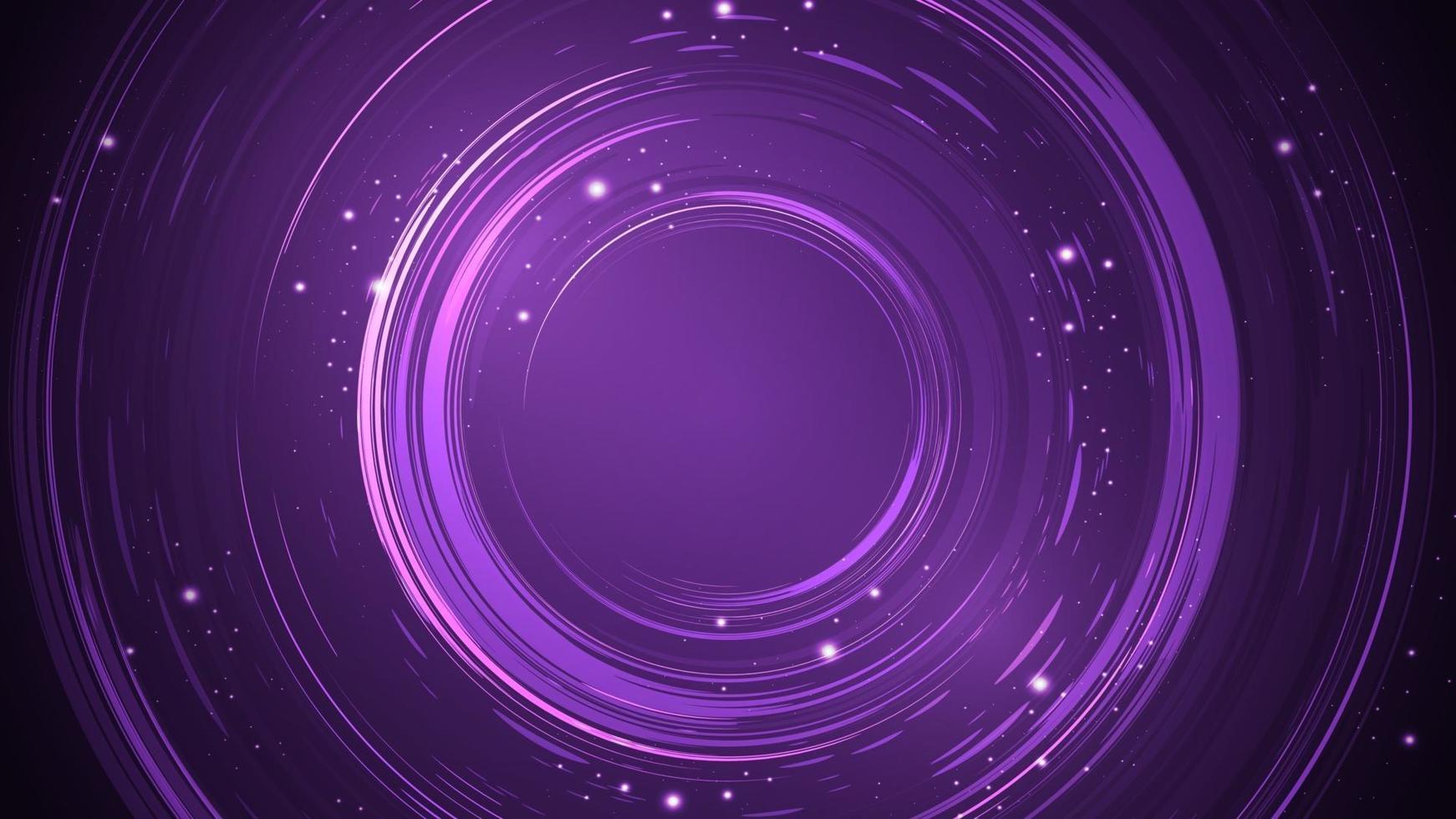 fundo abstrato roxo com formas circulares criadas com pincel e decoradas com brilho vetor