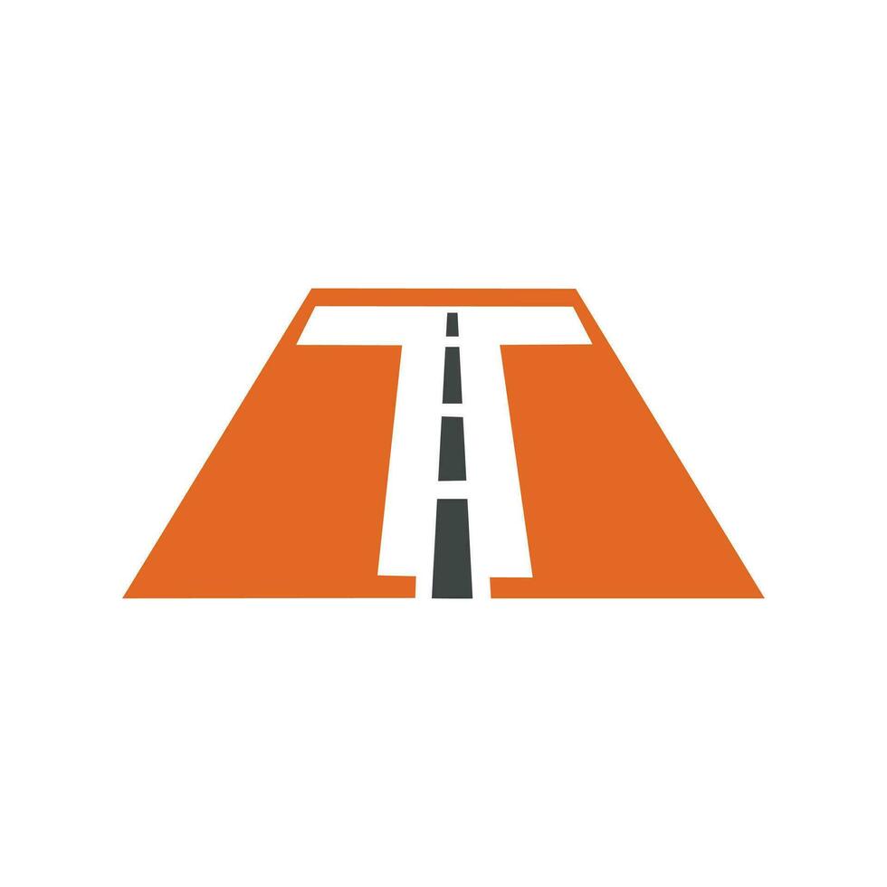 inicial carta t estrada logotipo vetor