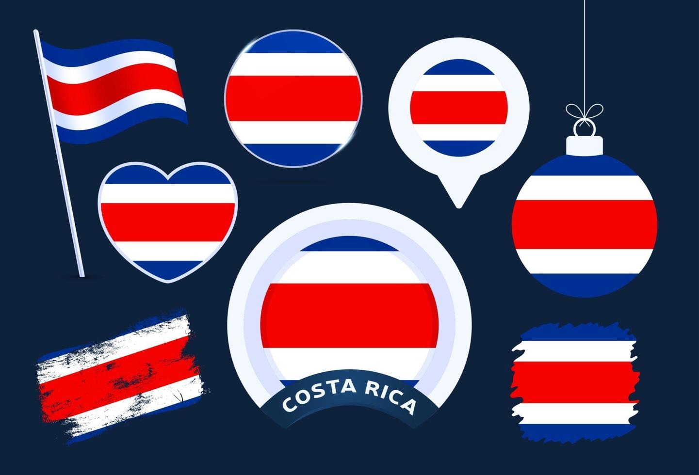 coleção de vetores da bandeira da costa rica