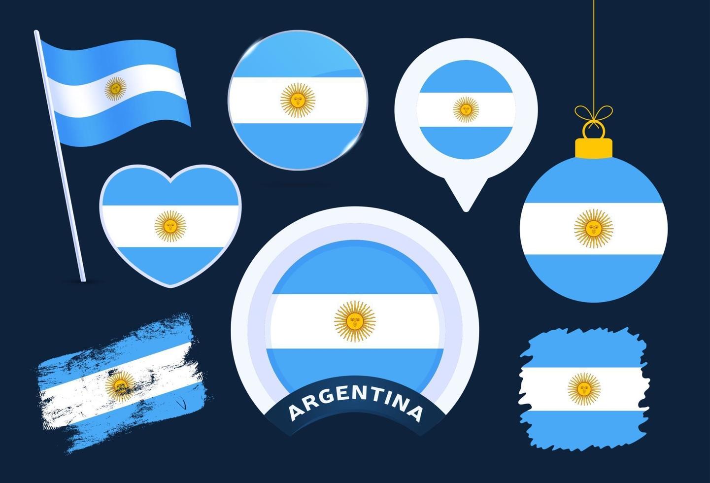 coleção de vetores da bandeira da argentina