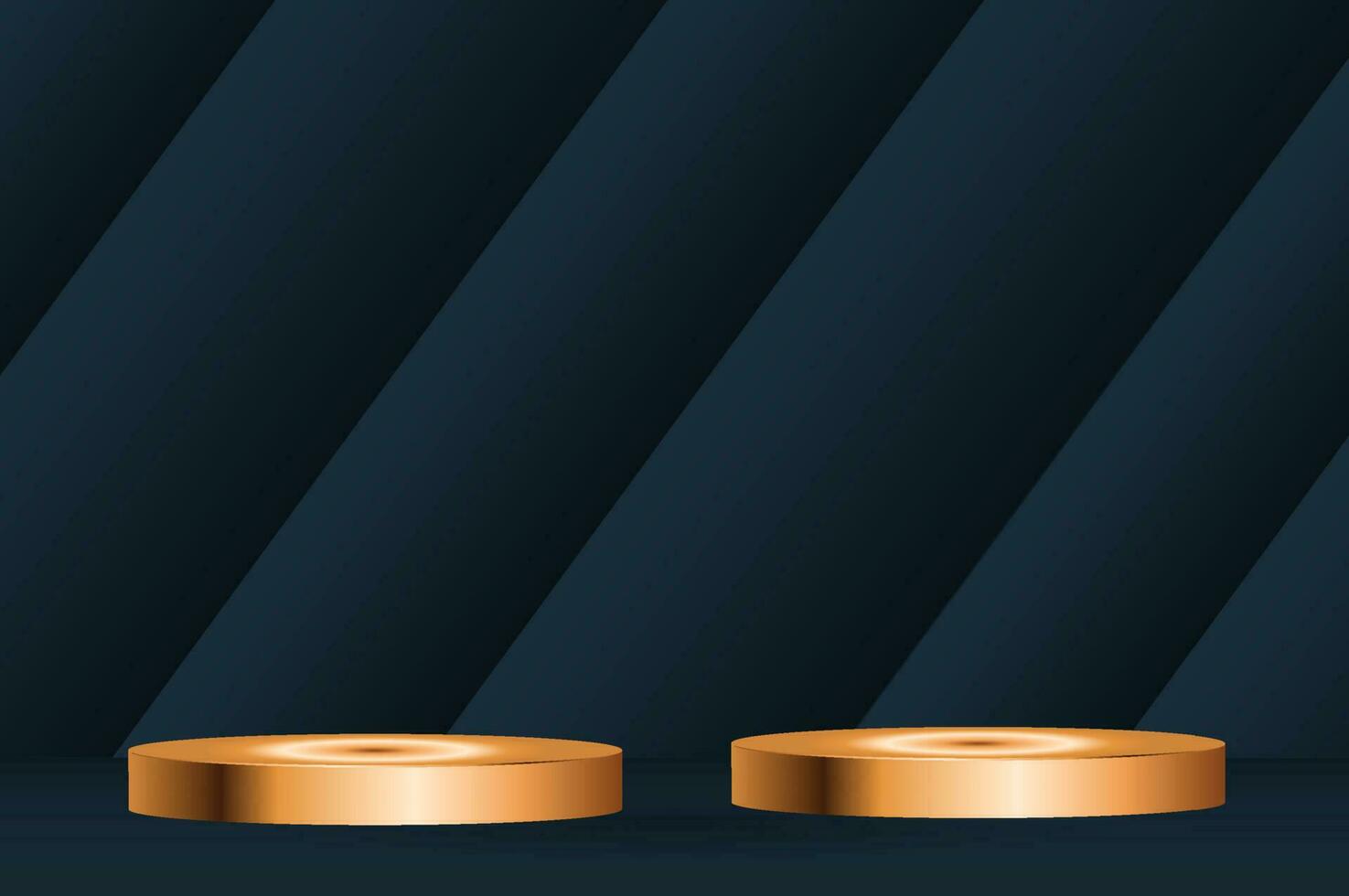 dourado e azul cilindro pódio - luxo em branco etapa para produtos exibição vetor