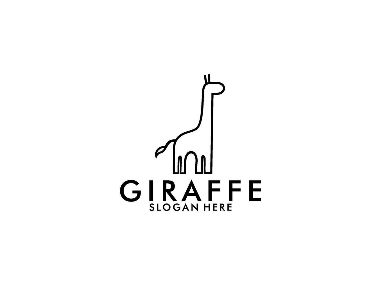 girafa linha logotipo vetor modelo