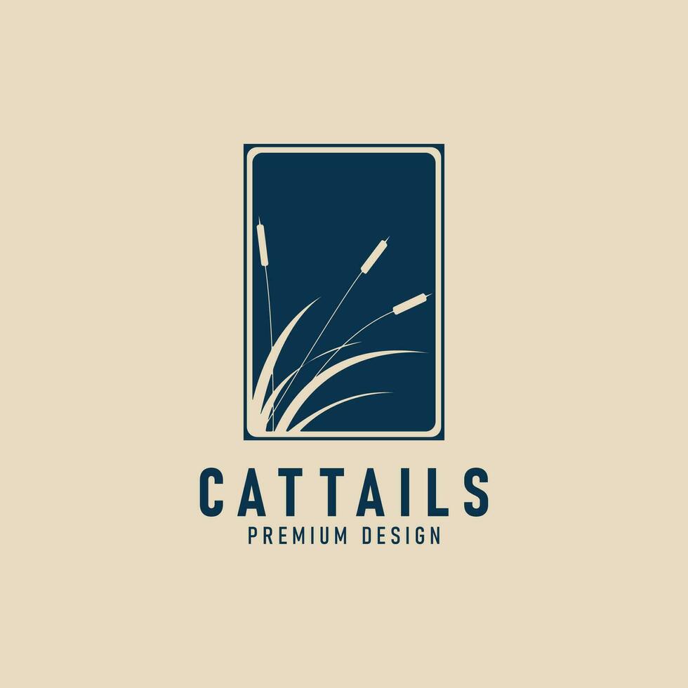 cattails vintage logotipo gráfico modelo vetor ilustração Projeto