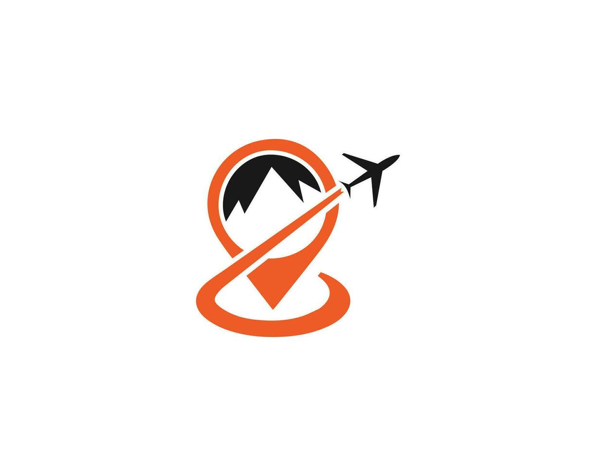 viagem montanha logotipo Projeto símbolo vetor modelo.