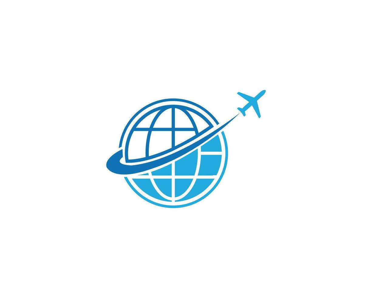 viagem agente logotipo Projeto mundo símbolo vetor. vetor