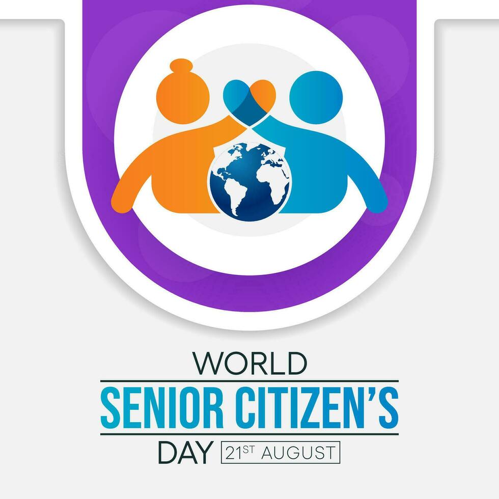 mundo Senior cidadão dia é observado cada ano em agosto 21. a dia é conhecido para aumentar consciência do a fatores e problemas este afeto Mais velho adultos, tal Como era deterioração. vetor arte