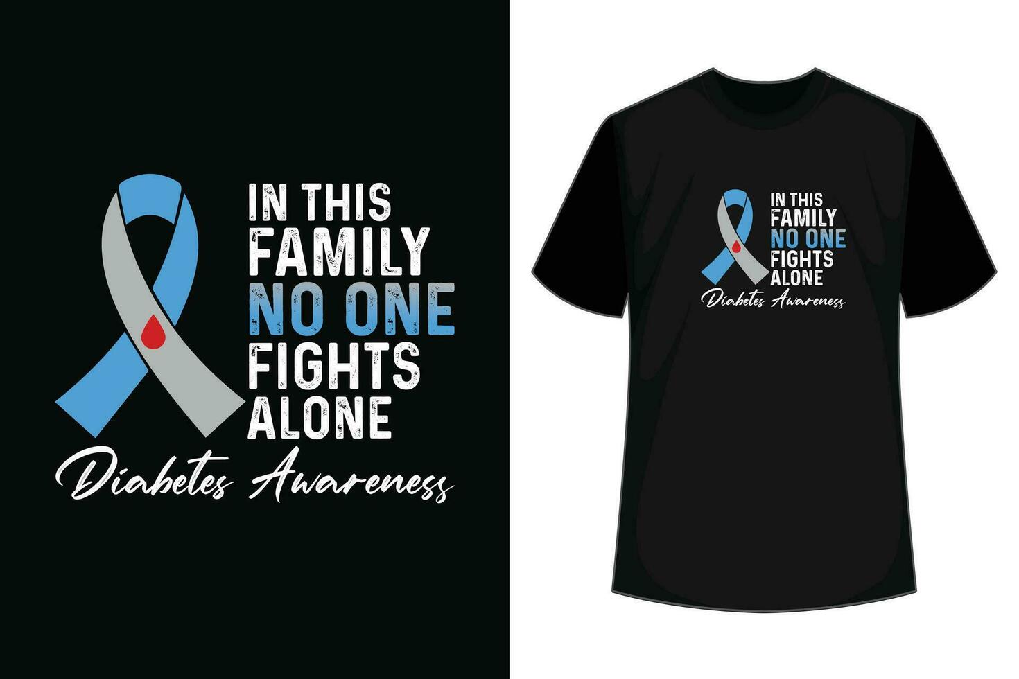 dentro isto família não 1 lutas sozinho camisa diabetes consciência camiseta vetor