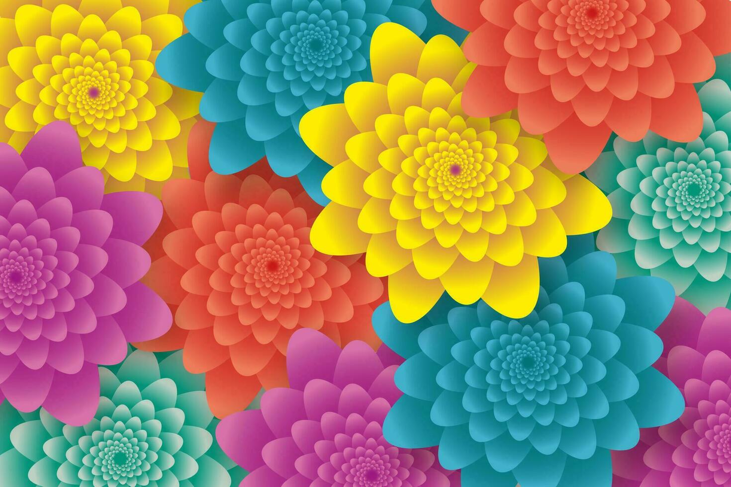 colorida flores padronizar fundo, papel cortar estilo para folheto o negócio cobrir página, folheto, folheto, poster disposição, casa decoração, vetor ilustração modelo