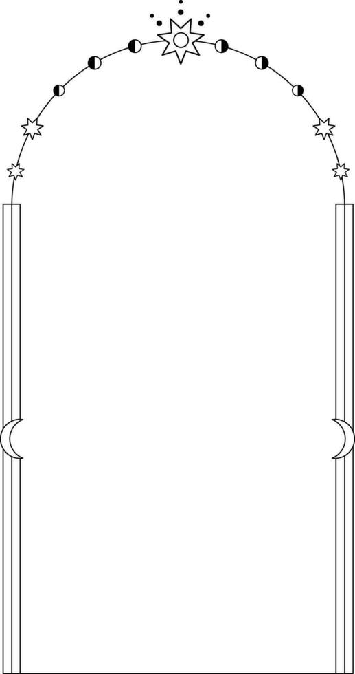 celestial monoline arco quadro, Armação elemento vetor