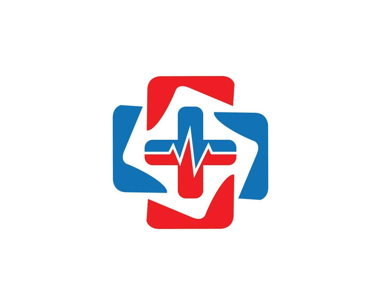 clínico médico Cruz logotipo Projeto vetor conceito.
