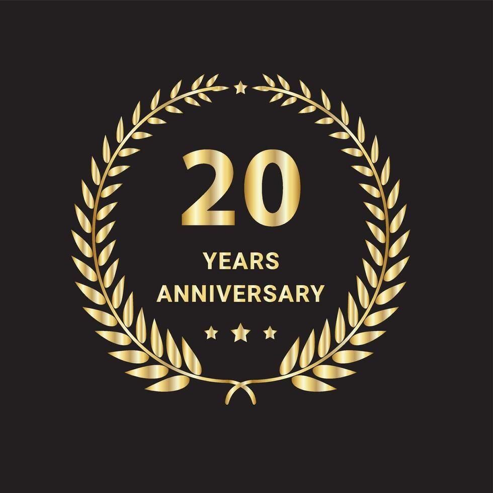 20 ano aniversário celebrações logotipo, vetor e gráfico