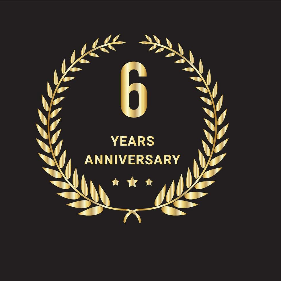 6 ano aniversário celebrações logotipo, vetor e gráfico