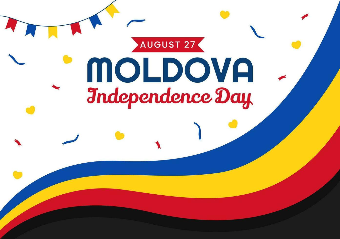 Moldova independência dia vetor ilustração em agosto 27 com acenando bandeira dentro nacional feriado plano desenho animado mão desenhado fundo modelos