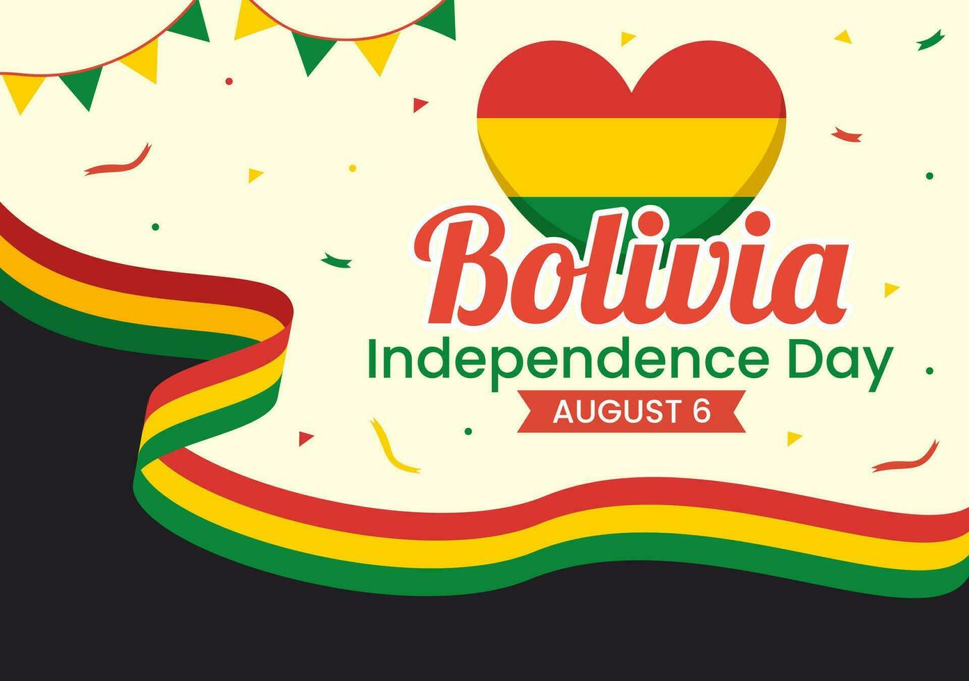 Bolívia independência dia vetor ilustração em 6 agosto com festival nacional feriado dentro plano desenho animado mão desenhado aterrissagem página fundo modelos