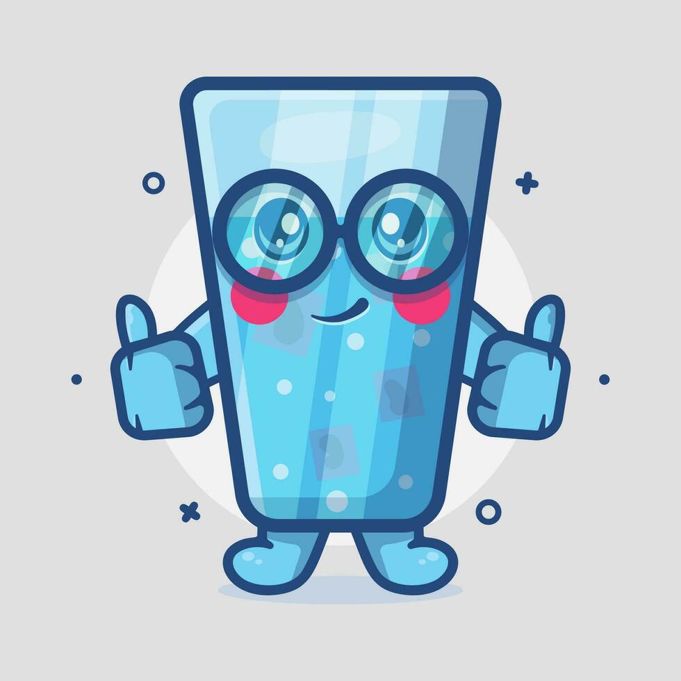 engraçado gelo água personagem mascote com polegar acima mão gesto isolado desenho animado dentro plano estilo Projeto vetor
