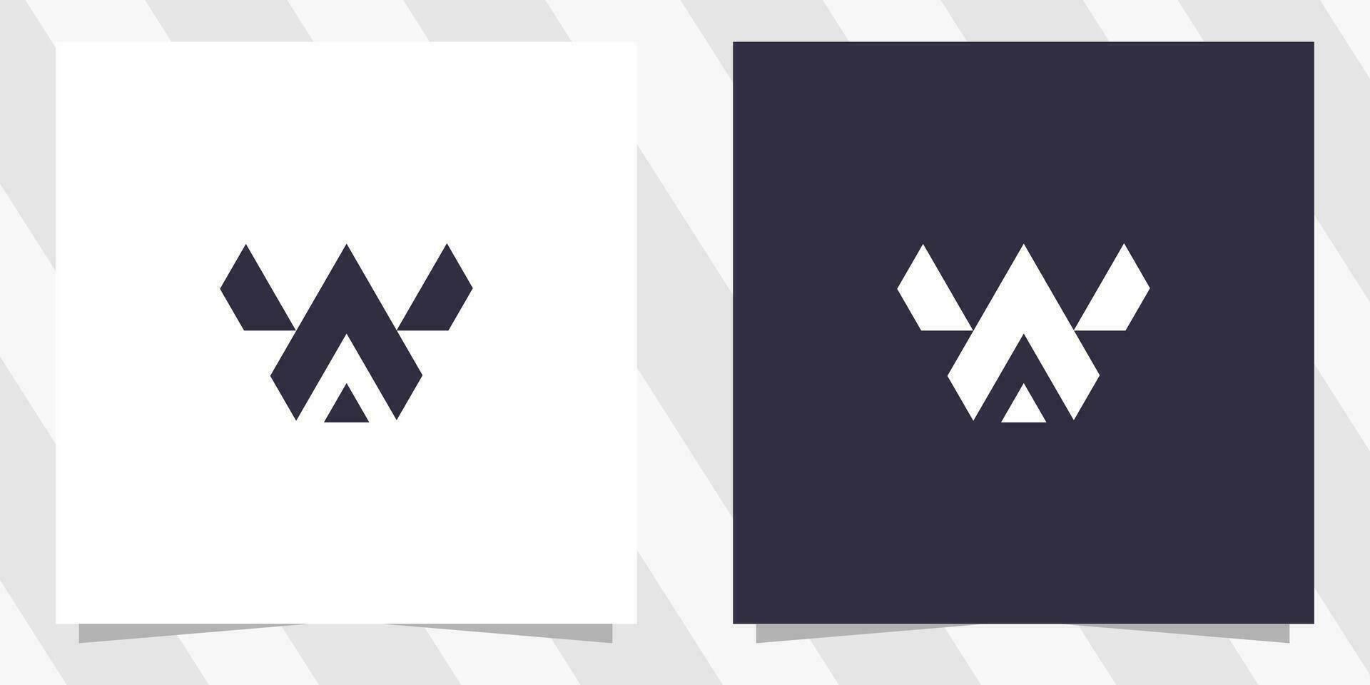 carta wa aw logotipo Projeto vetor