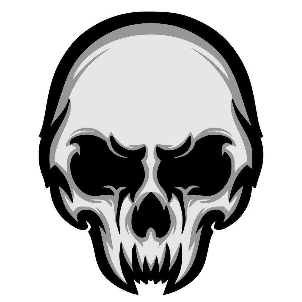 crânio ilustração mascote logotipo arte vetor
