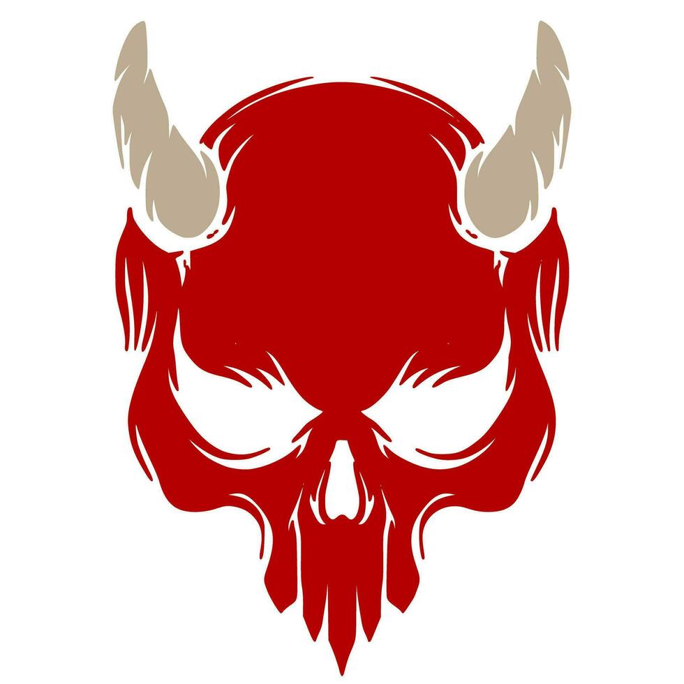 diabo crânio ilustração mascote logotipo arte vetor