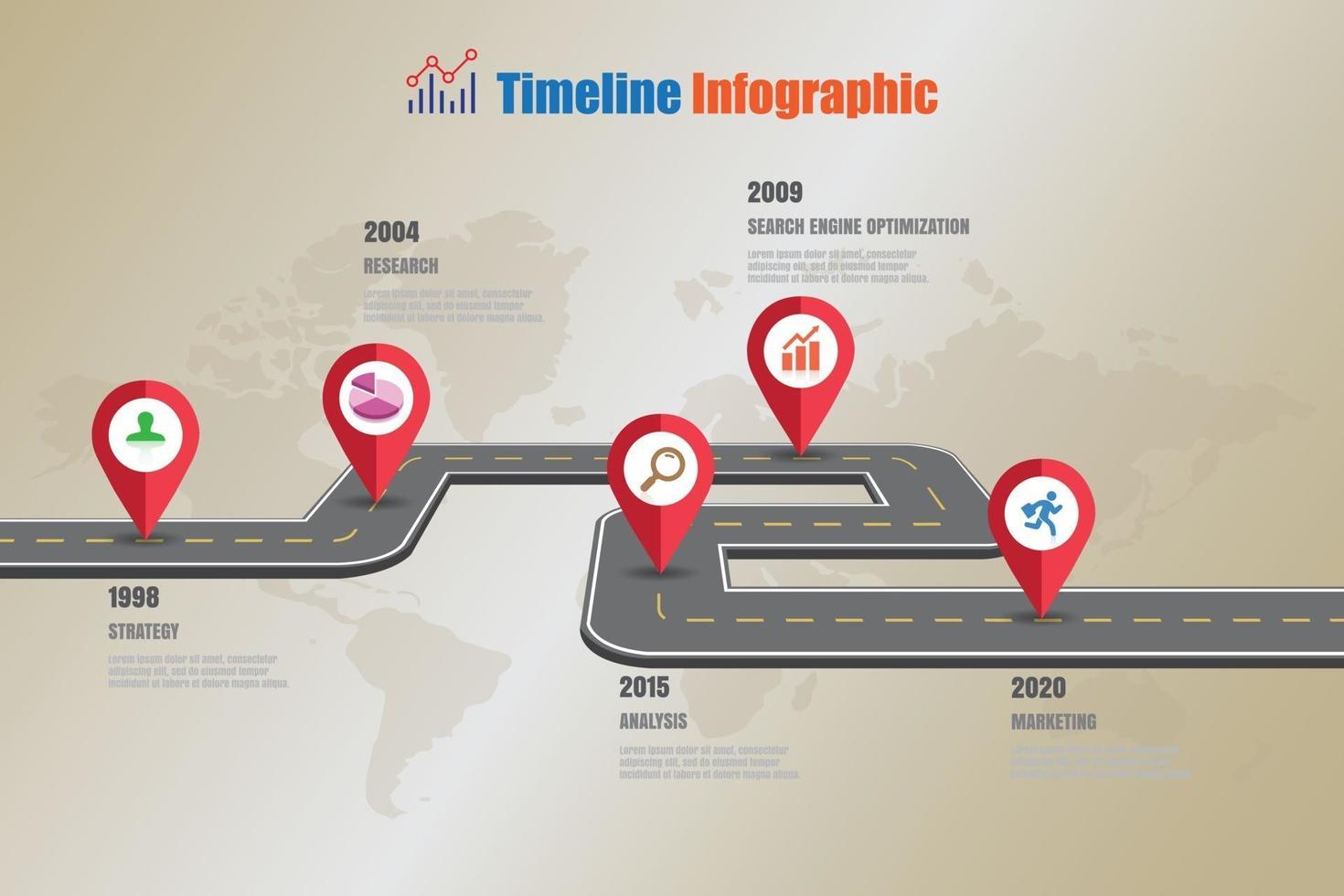 roteiro de negócios linha do tempo infográfico ícones projetados para abstrato modelo elemento moderno diagrama processo páginas da web tecnologia digital marketing dados apresentação gráfico ilustração vetorial vetor