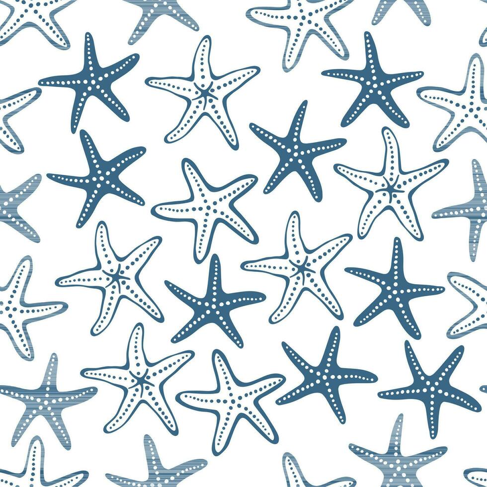 desatado estrelas do mar embaixo da agua vida mão desenhado vetor desatado padronizar