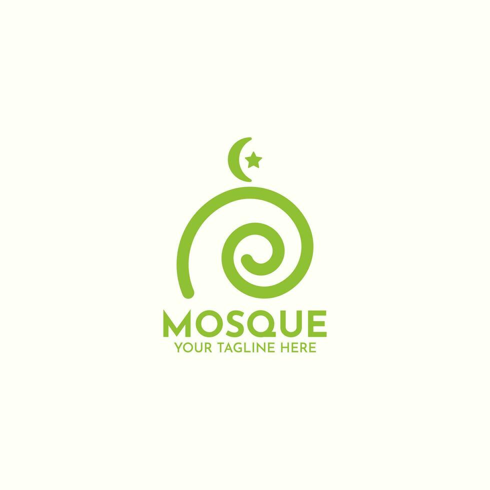 mesquita logotipo dentro a forma do uma concha Concha a partir de linhas. vetor