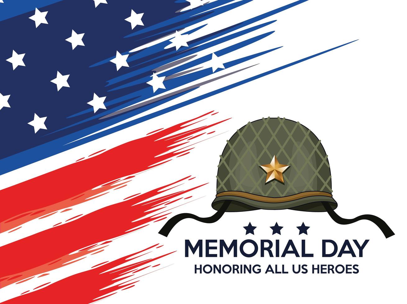 pôster de comemoração do dia do memorial com capacete militar vetor