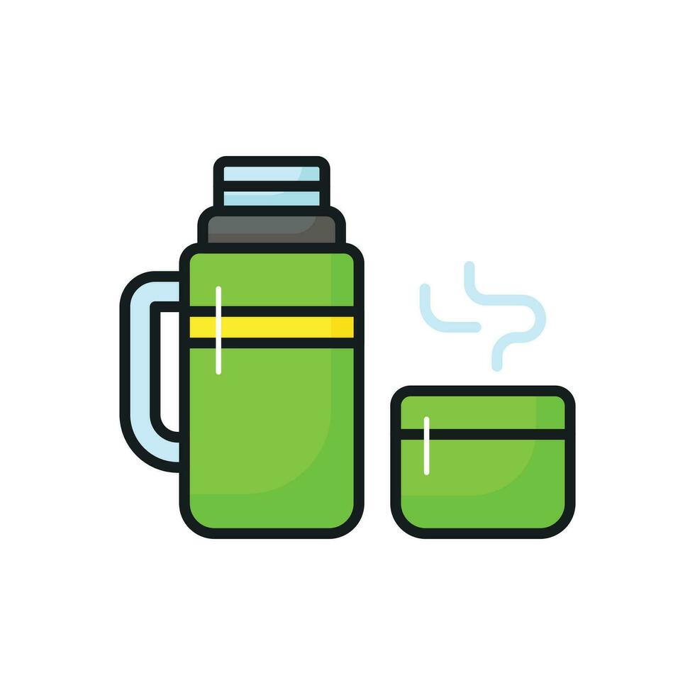 ícone do chá garrafa térmica dentro editável estilo, pronto para usar e baixar vetor