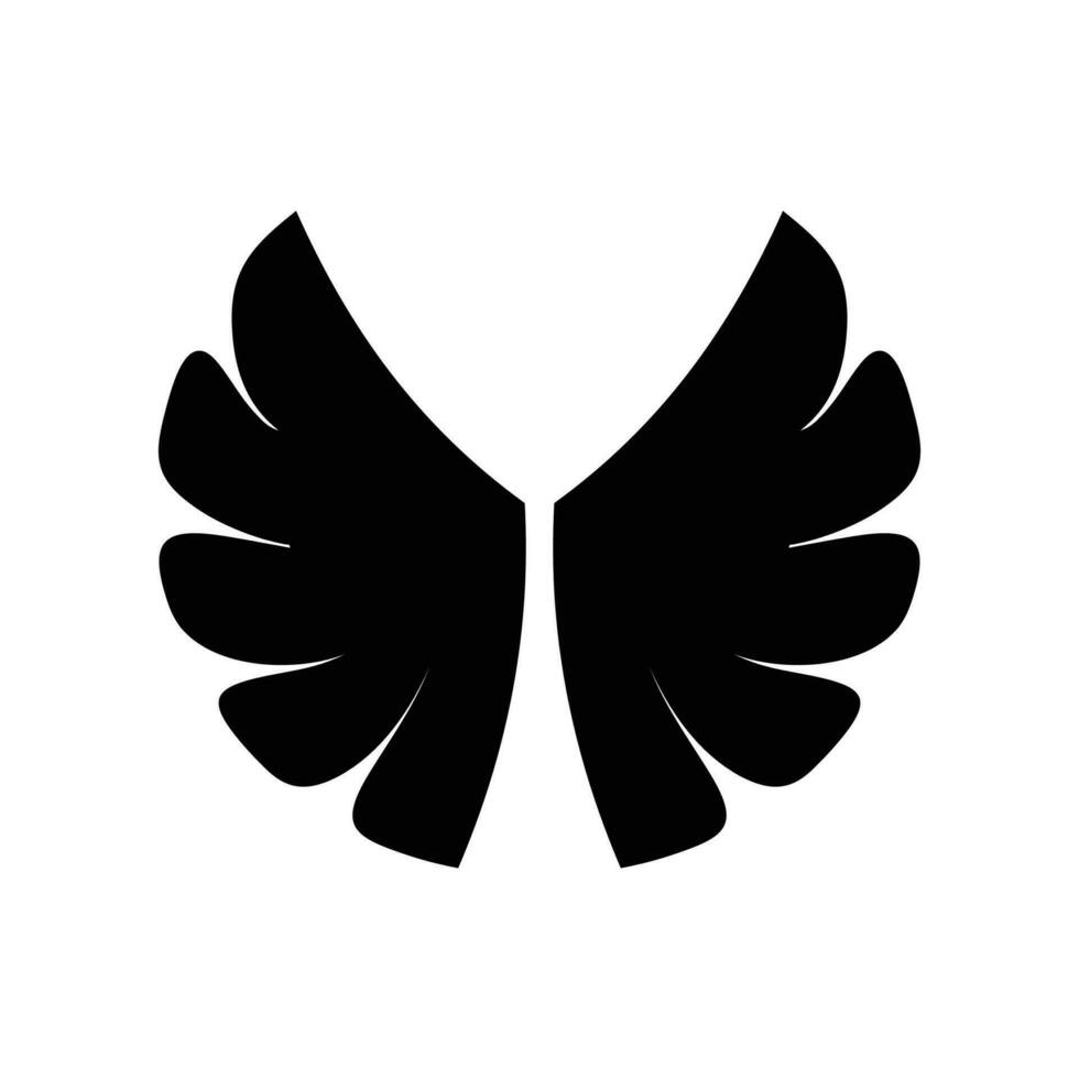 coleção de ícones de asas negras. distintivo de asas em um fundo branco. ilustração vetorial. vetor