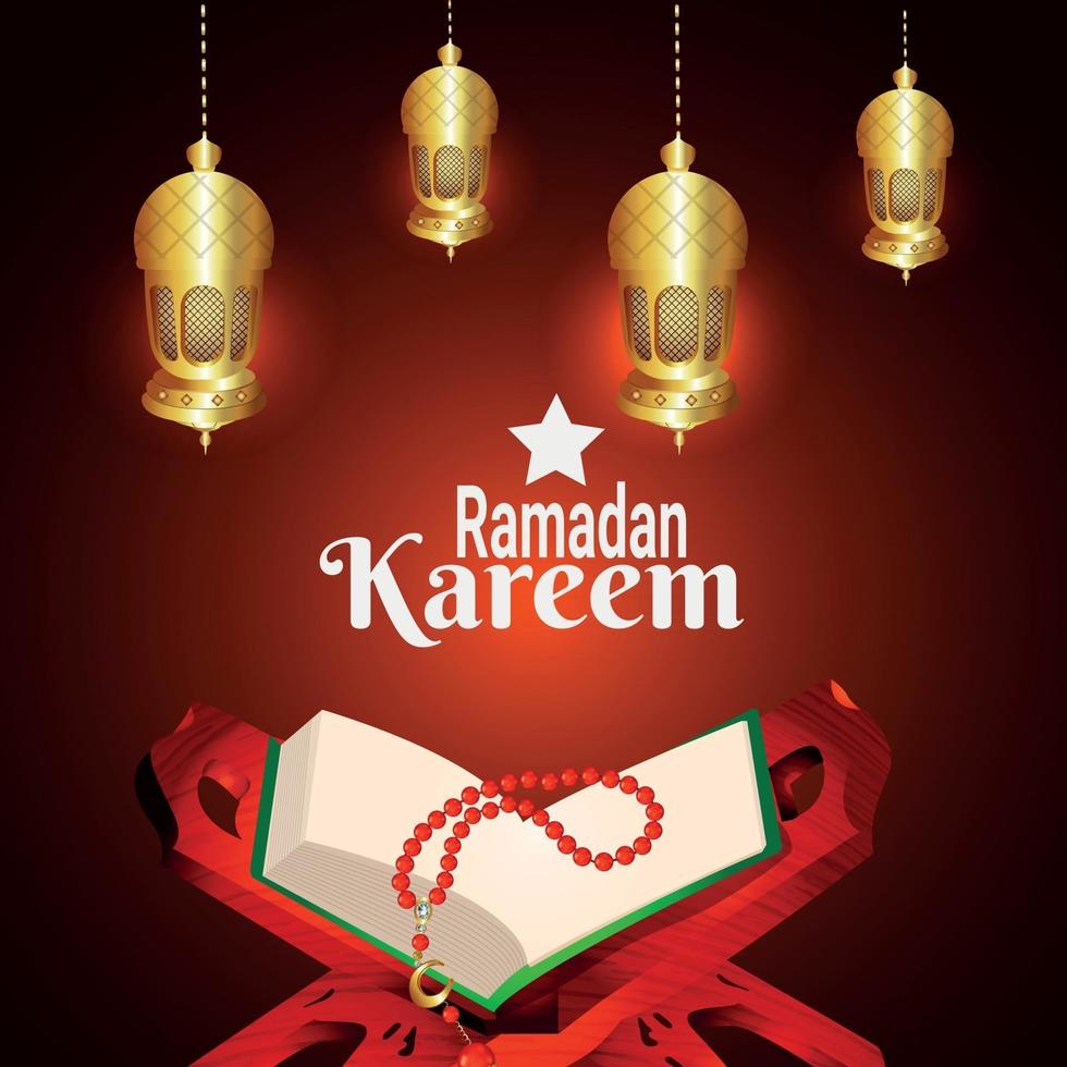 cartão comemorativo da celebração do festival islâmico ramadan kareem vetor