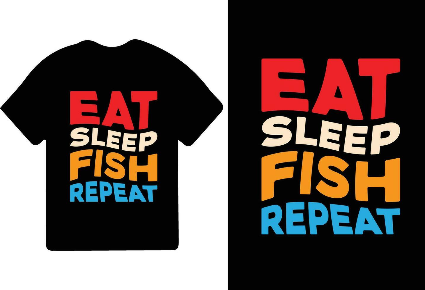 comer dormir peixe repetir tipografia pescaria camiseta Projeto. pescaria roupas tipografia camiseta Projeto. vetor