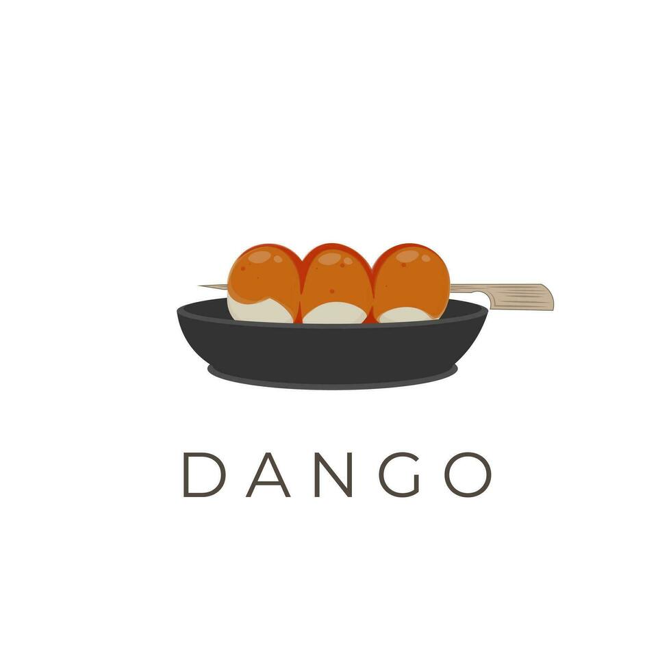 logotipo ilustração do japonês dango bolo pronto para servir vetor