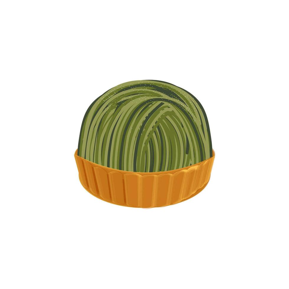 matcha com sabor mont blanc bolo ilustração logotipo vetor