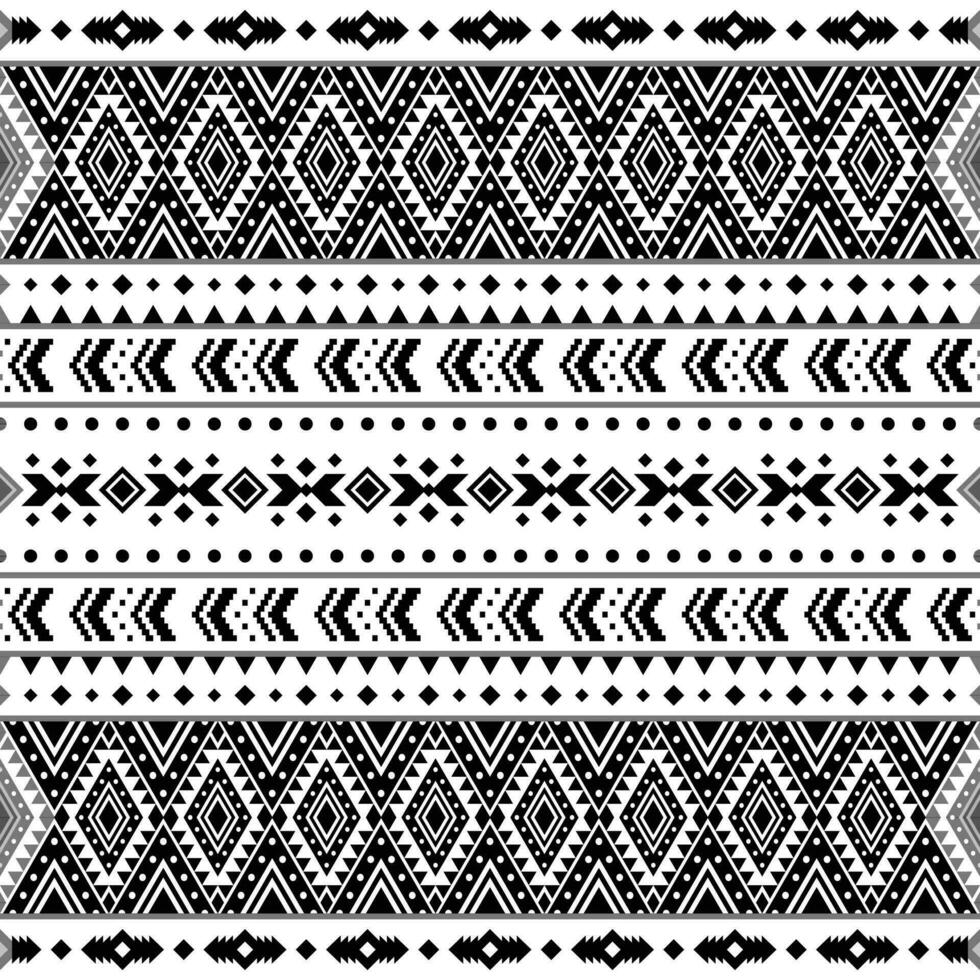 tribal fundo Projeto com abstrato geométrico formas. desatado étnico padronizar. folk enfeite estilo. Preto e branco cores. Projeto para têxtil, tecido, cortina, tapete, ornamento, fundo. vetor