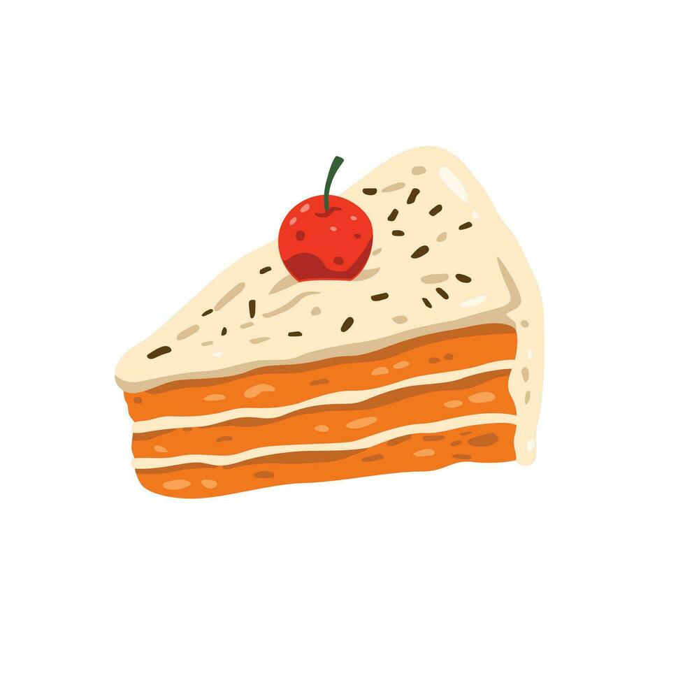 delicioso bolo com cereja desenho animado vetor ilustração