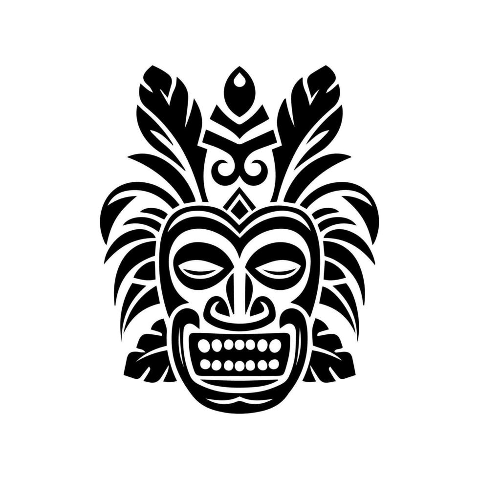 de madeira tiki mascarar mão desenhado ilustração vetor