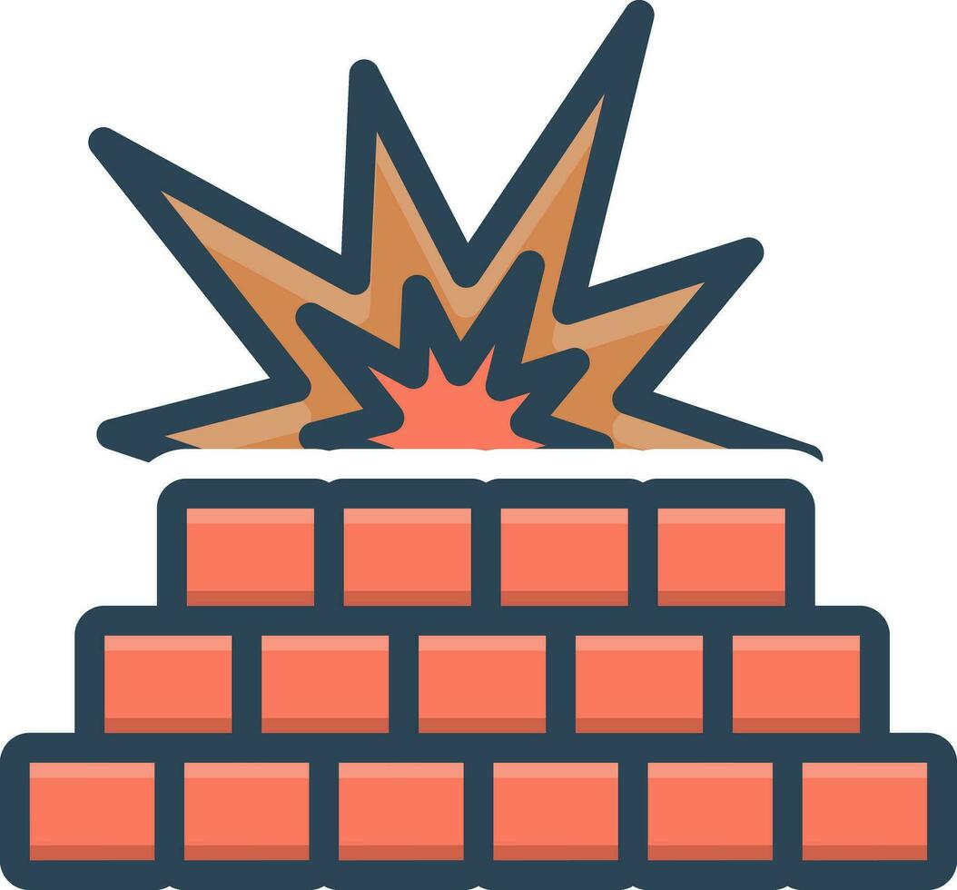 cor ícone para firewall vetor