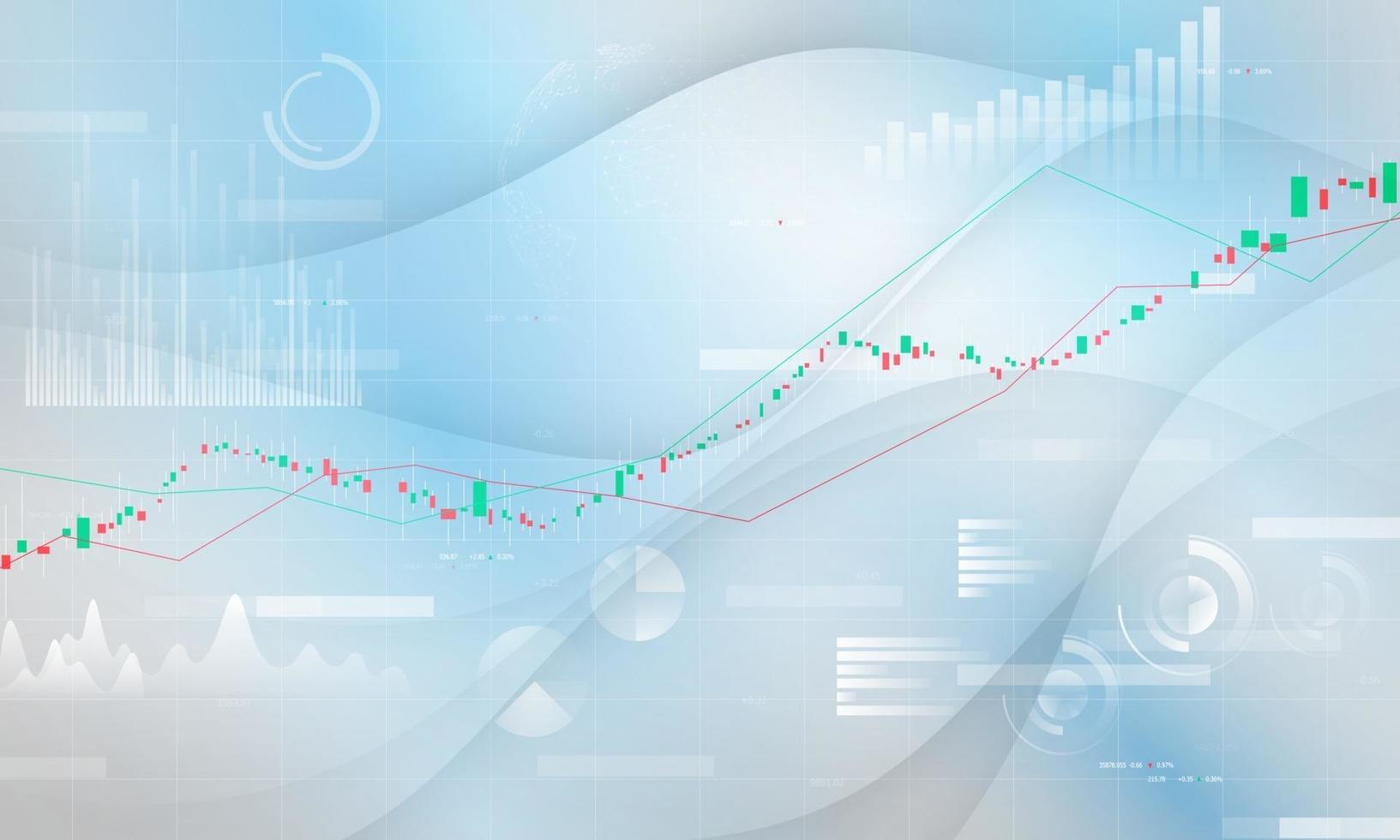 gráfico econômico do mercado de ações com diagramas de negócios e conceitos financeiros e relatórios. vetor