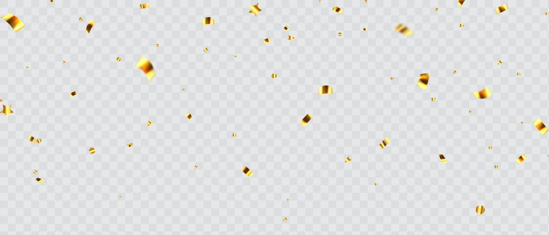 projeto de celebração de festa de fundo abstrato com confete dourado vetor