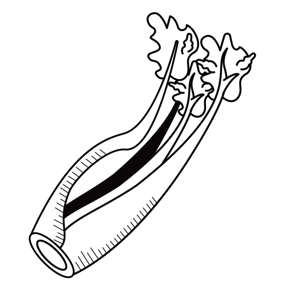 ícone desenhado de vegetais de ramos de cebola fresca vetor