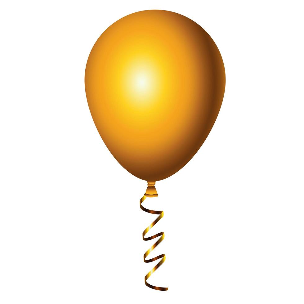 ícone de decoração dourada de balão de hélio vetor